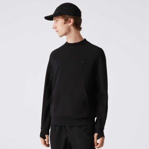 Lacoste Crew Neck Kangaroo Pocket Puuvilla Blend Mustat | UNI-734012