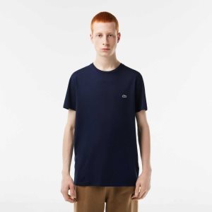 Lacoste Crew Neck Pima Puuvilla Jersey Laivastonsininen Sininen | QYL-176205