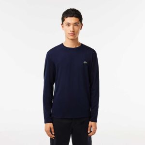 Lacoste Crew Neck Pima Puuvilla Jersey Laivastonsininen Sininen | WHD-123540