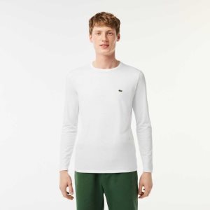 Lacoste Crew Neck Pima Puuvilla Jersey Valkoinen | EZG-459378