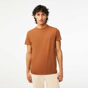 Lacoste Crew Neck Pima Puuvilla Jersey Vaaleanruskea | IVU-597032