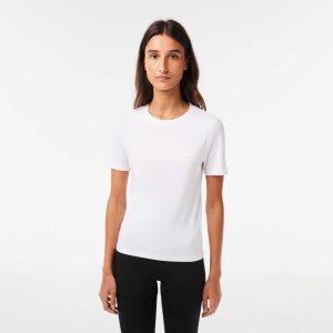 Lacoste Crew Neck Puuvilla Blend T-Shirt Valkoinen | BTF-631587