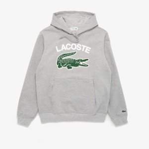 Lacoste Crocodile Print Hoodie Harmaat Valkoinen Vihreä | RVG-875430