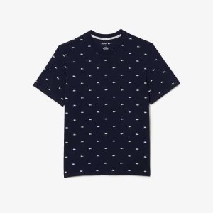 Lacoste Crocodile Print Stretch Puuvilla Lounge Laivastonsininen Sininen Valkoinen | LUC-852067