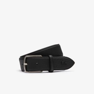 Lacoste Engraved Solki Pique Canvas Mustat | JYN-309165