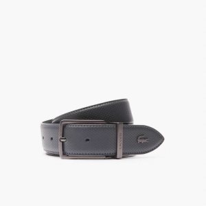 Lacoste Engraved Solki Reversible Pique Nahkaiset Tummanharmaat | OVP-852063