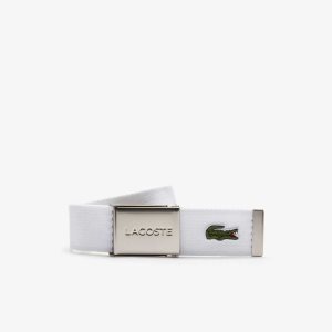 Lacoste Engraved Solki Woven Fabric Valkoinen | PBH-510268