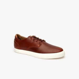 Lacoste Esparre Club Nahkaiset Trainers Ruskea Valkoinen | MPS-302845