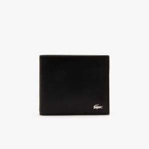 Lacoste Fitzgerald Nahkaiset Wallet And Card Holder Set Mustat | QLG-138405