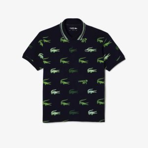 Lacoste Golf Crocodile Print Laivastonsininen Sininen Valkoinen Vihreä | STG-926701