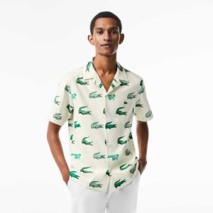 Lacoste Golf Printed Lyhyt-Sleeve Valkoinen | AME-156302