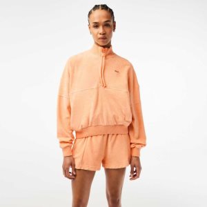 Lacoste High-Neck Terry Cloth Half Zip Vaaleanoranssi | DQR-594267