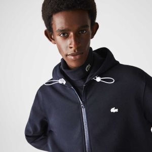 Lacoste Hupullinen Puuvilla Blend Lettered Zip Laivastonsininen Sininen | AEX-987013