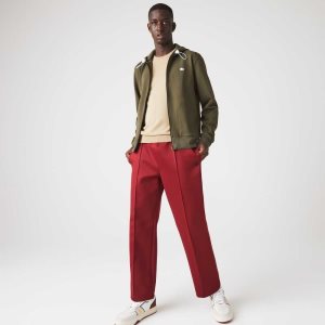 Lacoste Hupullinen Puuvilla Blend Lettered Zip Khaki Vihreä | PHT-792143