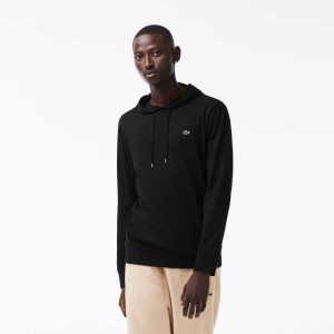 Lacoste Hupullinen Puuvilla Jersey Sweatshirt Mustat | KXG-347160