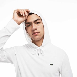 Lacoste Hupullinen Puuvilla Jersey Sweatshirt Valkoinen | ZNI-904618
