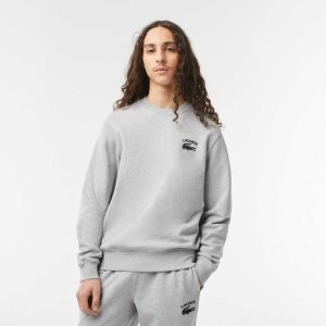 Lacoste Inscription Crew Neck Harmaat | FMS-640289