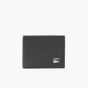 Lacoste Interior Card Slot Foldable Wallet Mustat | HZL-430891