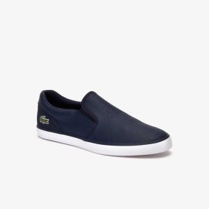 Lacoste Jouer Nahkaiset Slip-On Sininen Valkoinen | JXR-925086