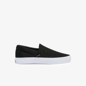 Lacoste Jump Serve Canvas Slip-On Mustat Valkoinen | GUZ-287014