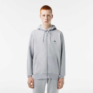 Lacoste Kangaroo Pocket Fleece Zipped Harmaat | JEA-798260