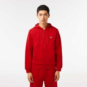 Lacoste Kangaroo Pocket Fleece Zipped Punainen | MIB-370654