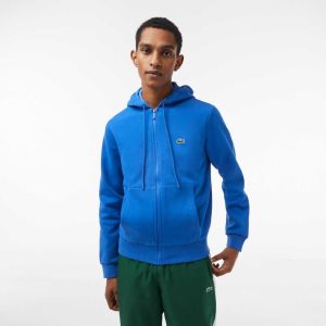Lacoste Kangaroo Pocket Fleece Zipped Sininen | KGM-908673