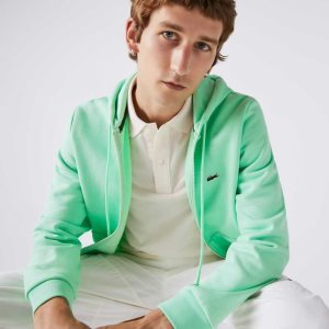Lacoste Kangaroo Pocket Fleece Zipped Sweatshirt Vaaleanvihreä | VHR-751809