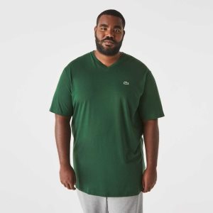 Lacoste Korkeat Fit Ribbed V-Neck Puuvilla Polo Vihreä | WUH-624018