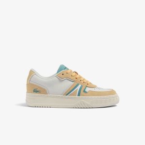 Lacoste L001 Nahkaiset Colorblock Keltainen Valkoinen | YPB-216574