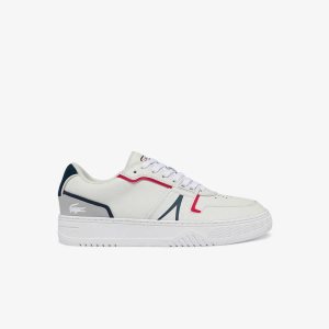 Lacoste L001 Nahkaiset Valkoinen Sininen Punainen | IYT-420937