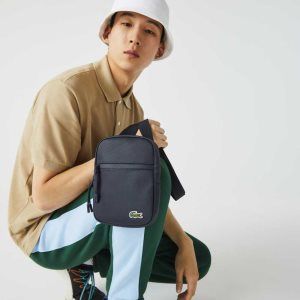 Lacoste LCST Coated Canvas Small Litteät Crossbody Tummansininen | GMI-856017