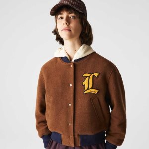 Lacoste LIVE Badge Villa Blend Teddy Ruskea Mustat | DTU-691532