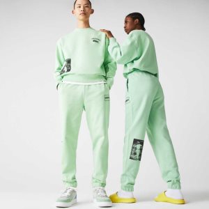 Lacoste LIVE Heritage Print Puuvilla Fleece Jogging Vihreä | UBE-758602