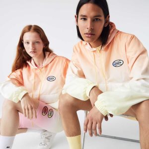 Lacoste LIVE Kevyet Pullover Windbreaker Oranssi Valkoinen Keltainen | LQN-643021