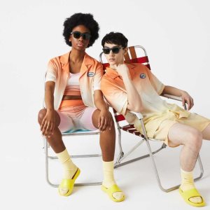 Lacoste LIVE Relaxed Fit Gradated Print Oranssi Valkoinen Keltainen | BEP-936754