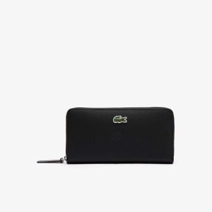 Lacoste L.12.12 Concept Petit Pique 12 Card Zip Wallet Mustat | OLB-753801