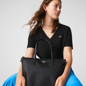 Lacoste L.12.12 Concept Small Zip Mustat | QJR-630419