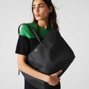Lacoste L.12.12 Concept Zip Tote Mustat | PYU-417026