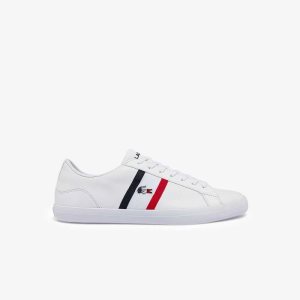 Lacoste Lerond Tricolor Nahkaiset Valkoinen Sininen Punainen | ERU-527140