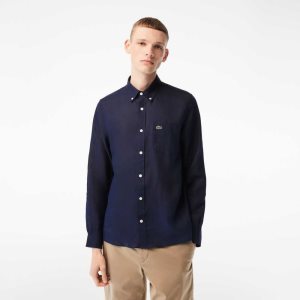 Lacoste Linen Laivastonsininen Sininen | YDX-261490