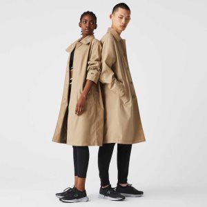 Lacoste Long Light Vesi-Resistant Buttoned Parka Beige | DLP-037456