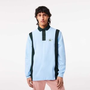 Lacoste Long Sleeve Organic Puuvilla Rugby Sininen Vihreä | AFX-597234