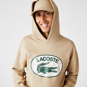 Lacoste Loose Fit Branded Monogram Hupullinen Beige | CNA-079563
