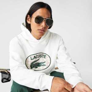 Lacoste Loose Fit Branded Monogram Hupullinen Valkoinen | QJC-146023