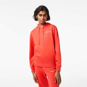 Lacoste Loose Fit Hoodie with Contrast Branding Oranssi | HTF-489305