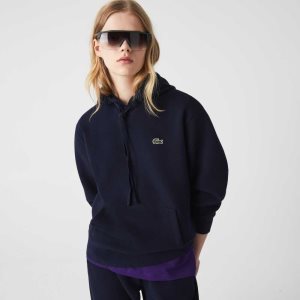 Lacoste Loose Fit Hupullinen Puuvilla Blend Laivastonsininen Sininen | XFH-574098