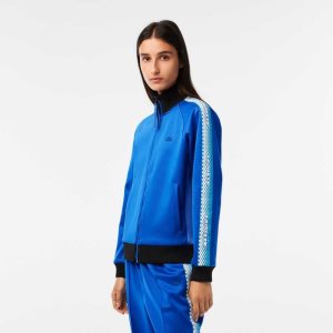 Lacoste Loose Fit Logo Stripe Zipped Sininen Mustat | XVS-789532