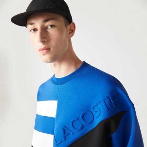 Lacoste Loose Fit Patchwork Effect Sininen Valkoinen | DCE-589763
