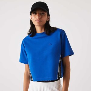 Lacoste Loose Fit Printed Bands T-Shirt Sininen | WOD-013978